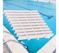 PRMTYUP Swimming Pool Drainage Overflow Grating, Three-Hole Spliced Shower Drain Grate, ABS Plastic Detachable Outlet Drain Grating Cover, For Walkway Balcony Bone,White,18x100CM/15pcs