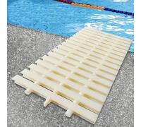 PRMTYUP Swimming Pool Drainage Overflow Grating, Three-Hole Spliced Shower Drain Grate, ABS Plastic Detachable Outlet Drain Grating Cover, For Walkway Balcony Bone,Bone,20x100CM/10pcs