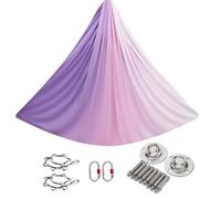 PRMTYUP Yoga Hammock, Aerial Silks Sling, Aerial Yoga Stand for Acrobatic, Yoga Towel for Hanging, Acrobatic Cloth, Yoga Swing Highly Elastic Stretching Band, for Gym Home,17,5 * 2.6m