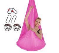 PRMTYUP Yoga Swing, Anti-Gravity Air Elastic Swing, 4M Hammock Yoga Kits, Durable Hammock, Yoga Aerial Silks, Pilates Aerial Dance Equipment, for Yoga, Pilates,18,4 * 2.8m