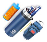 Prnaiev 48H 7 Pens Insulin Cooler Travel Case,Medication Cooler for Travel,Medicine Cooler for Travel,with Insulated Bottle Holder,Tsa Approved,Extra-large Design, Rugged 2lb Weight