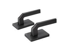 PRNDKYQZ Simple and Elegant Black Gray Bathroom Door Handle Lock Single Tongue Wooden Door Lock Toilet Handle Without Key Door Hardware 1Pcs