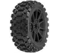 PRO 1/8 Badlands MX M2 Fr/Rr Buggy Tires Mounted 17mm Black Mach G-PRO9067-21