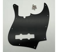 Pro 10 Hole Jazz Bass Pickguard Black Aluminum Anodized J Bass Scratch Plate for 4 String Fender American Standard Pro Jazz Bass Modern Style Bass Guitar