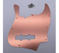 Pro 10 Hole Jazz Bass Pickguard Rose Gold Aluminum Anodized J Bass Scratch Plate for 4 String Fender American Standard Pro Jazz Bass Modern Style Bass Guitar