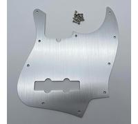 Pro 10 Hole Jazz Bass Pickguard Silver Aluminum Anodized J Bass Scratch Plate for 4 String Fender American Standard Pro Jazz Bass Modern Style Bass Guitar