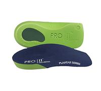 PRO 11 WELLBEING 1 Pair of Slim Fit 3/4 Orthotic Insoles with Heel Pad for Plantar Fasciitis (13/14 UK, Green)