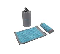 PRO 11 WELLBEING Acupressure mat and pillow set with carry bag (Grey/Blue)