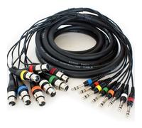 PRO 2.5m 8 Way 6.35mm Stereo Jack to 3 Pin XLR Female Loom Cable Audio Snake