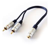 Loops PRO - 2 RCA Male/Plug To 3.5mm Stereo Socket Cable - AUX Phono Jack Audio Adapter Gold Lead OFFICIAL