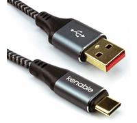 kenable PRO 20AWG USB C Ultra Fast Charger/Quick Charge 3A+ Cable for Phones 2m BLACK