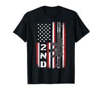 Pro 2ND Rifle on Distressed American Flag USA Patriot 2A T-Shirt