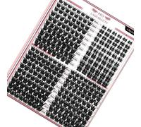 PRO 300 Pcs Cluster Lashes Lash 4 Styles Clusters DIY Eyelash Extension Individual Lashes Thin Band Easy to Apply at home Lashes(4 Styles,8-16mix)