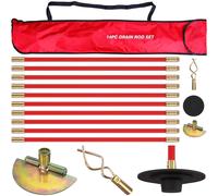 Pro 30ft Drain Rod Set Kit in Carry Bag Profession