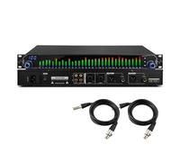 Pro 31 Band Graphic Music EQ, Home Stereo Audio Digital Equalizer, with Noise Reduction & Spectrum Analyzer Display, with 2 XLR Male/Female Cables, 1U Rack Mount