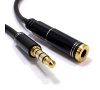 PRO 4 Pole TRRS METAL 3.5mm Jack Headphone/Headset Extension Cable 0.5m
