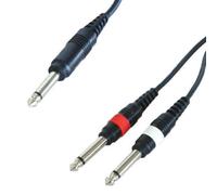 Pro 5M 6.35mm Mono Y Splitter Cable - 2X Guitar Into 1 Amp - Audio Combiner Lead