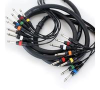 Pro 5M 8 Way 6.35mm Mono Male Jack To Plug Loom Cable 1/4" Audio Snake Lead