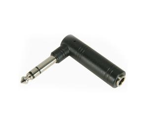Pro - 6.35mm Stereo Jack Plug to Socket Right Angled Adapter - ¼” 90 Degree Headphone - Quality Guitar/Instrument/Keyboard - Amp - Loops