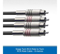 Stagg STC6C 6m S Series Twin RCA Male to Twin RCA Male Cable