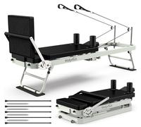 Pro 75" Pilates Reformer Machine with Dual Resistance Springs and Cords, Foldable Pilates Machine Equipment with Jump Board, Upgrade Pilates Equipment for Home Workout