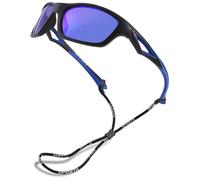 Pro Acme Kids Sunglasses Polarized UV Protection TR90 Unbreakable Sports Shades for Boys Girls S703(Black Dark Blue | Dark Blue Mirrored Lens)