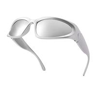 Pro Acme Wrap Around Sunglasses for Men Women Stylish Fashion Sun Glasses Outdoor Sport Sunglasses UV400 Shades (A1 Silver Frame | Silver Lens)