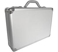 Pro Aluminium Large Deep Executive Laptop Padded Briefcase Attache Case Silver
