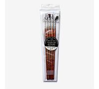 Pro Arte Acrylix Brush Wallet Set 5 Brushes Short Handle W8 – 0246 Round & 1/4 Flat