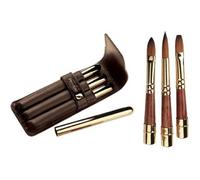 Pro Arte Artists Leather Wallet Travel Set. 3 Retractable Watercolour Brushes