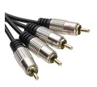 kenable Pro Audio Metal 2 x RCA Phono Plugs to Twin Plugs Cable Lead Gold 0.5m 50cm [0.5 metres]
