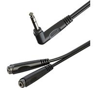 Pro Audio RAYC119 1m 6.3mm Stereo Plug to 2x 6.3mm Stereo Sockets Y-Adapter Cable