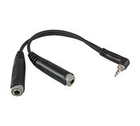 Pro Audio RAYC280A "3.5 mm Right angle Stereo Plug to 2 x 6.3 mm Stereo Sockets" Splitter Cable