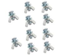 Pro Bamboo Kitchen 10pcs Carbon Steel Screw Bolt Set, Zinc Plated, 1/4''-20 x 5/8' Phillips Head, with Hand Tighten Wing Nuts & Washers, Fasteners for Mechanical Industries