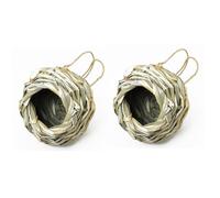 Pro Bamboo Kitchen 2PCS Outdoor Hanging Hummingbird House Natural Grass Hanging Birdhouse 12x12 Sheltering Cage Handwoven Nest for Gardens Patios Outdoor Home Decor