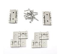 Pro Bamboo Kitchen 4pcs Screen Hinge 360 Degree Rotation Iron Hinge 46x43mm Furniture Folding Double Acting Hinges with Mounting Screws White Nickel