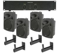 PRO Bar Club Sound System 4x Loud Wall Speaker 2 Channel 1000W Music Player Kit