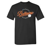 Pro Baseball Vintage Team Men's Retro Fan Apparel, Baltimore - Black Shirt, XL