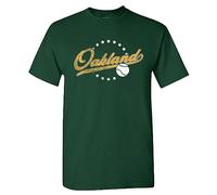 Pro Baseball Vintage Team Men's Retro Fan Apparel, Oakland - Green Shirt, S