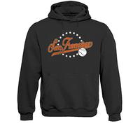 Pro Baseball Vintage Team Men's Retro Fan Apparel, San Francisco - Black Hoodie, M