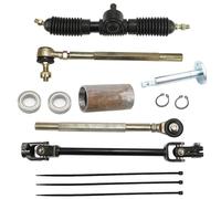 PRO BAT 320mm/12.6'' Steel Adjustable Steering Rack Power Steering Shaft Tie Rod Rack Kit For 110cc 125cc 150cc Go Cart Golf Buggy UTV, Black