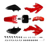 PRO BAT 7 PCs CRF50 Plastic Fender Kit XR50 Fairing Fender Kit Motorcycle Complete Fender Fairing Body Work Kit Fit for CRF 50 XR 50 SDG SSR 107 110 125 Pit Dirt Bike, Red&Black