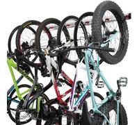 PRO BIKE TOOL Wall Rack for 6 Bikes - Adjustable Wall Mounted Brackets for Garage Shelving Units and Metal Bike Shed Storage - Vertical Bicycle Hanger Display with Hooks Holder - 85x13x10 cm
