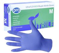 PRO Biodegradable Blue 3.5g Nitrile Disposable Gloves, Medium 100 pack