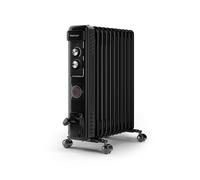 Pro Breeze 2500W Compact Oil Filled Radiator Heater With 11 Fins And Thermostat Control - Black