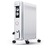 Pro Breeze 2500W 11 Fins Oil Filled Radiator Heater with Thermostat Control in White