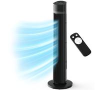 Pro Breeze 40-Inch Bladeless Tower Fan with Remote Control, Quiet 45W Motor, 90° Oscillation, 15H Timer, 4 Modes, 3 Speeds - Powerful & Portable Silent Standing Cooling Fan for Bedroom, Home, Office