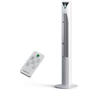 Pro Breeze® 46" Ultra-Powerful Bladeless Tower Fan with 45W Motor, Oscillating Portable Air Circulator, 3 Cooling Speeds, 4 Operational Modes, and 12-Hour Timer for Home & Office - White