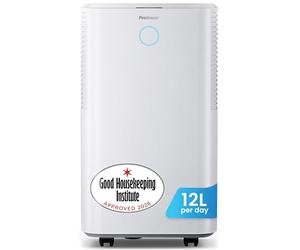 Pro Breeze® OmniDry 12L/Day Dehumidifier with Automatic Humidity Sensor & Display, 24Hr Timer, Laundry Drying, Continuous Drainage (White, 12 Litre)