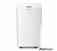 Pro Breeze® OmniDry 12L/Day Dehumidifier with Automatic Humidity Sensor & Display, 24Hr Timer, Laundry Drying, Continuous Drainage (White, 12 Litre)